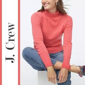 J. Crew | Wool Blend Ruffle Neck Sweater